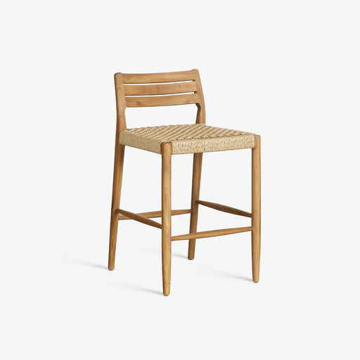 מעבר לעמוד מוצר CINTIA BAR STOOL | כיסא בר מעוצב מעץ בשילוב ראטן בגוון טבעי בהיר