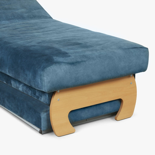 מעבר לעמוד מוצר ZAYA | מיטת נוער בגוון כחול עם ארגז מצעים מתכוננת חשמלית ומיטת על-קל נוספת