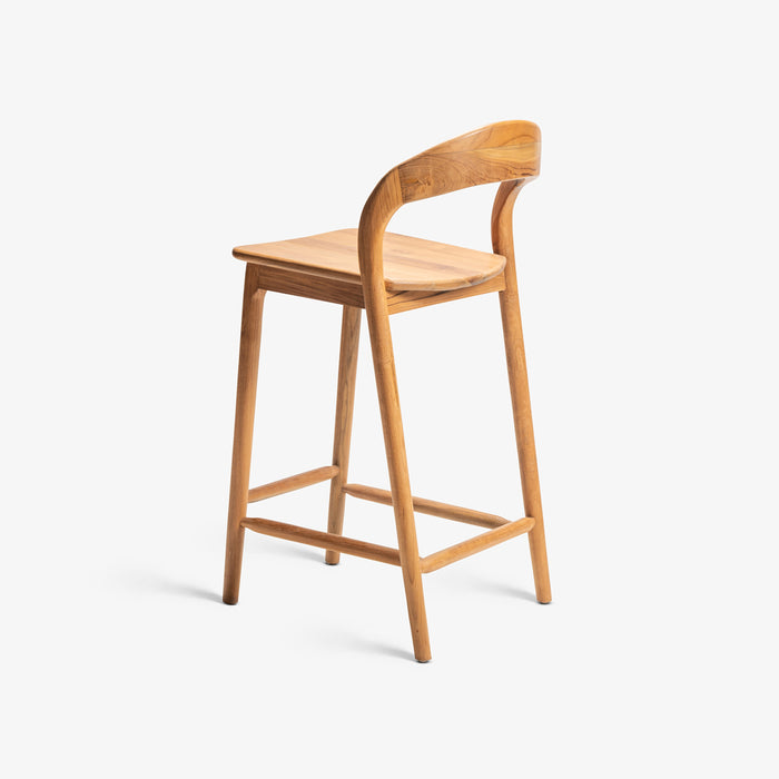 RACA | כיסא בר מעוצב בסגנון איטלקי מעץ טיק מלא