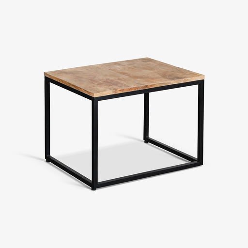 מעבר לעמוד מוצר LUKER | שולחן צד קטן ומושלם עשוי עץ מנגו בשילוב מתכת