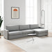 תמונה מזווית מספר 2 של המוצר CUPPA | ספה תלת-מושבית מודרנית עם שזלונג ותפרים דקורטיביים