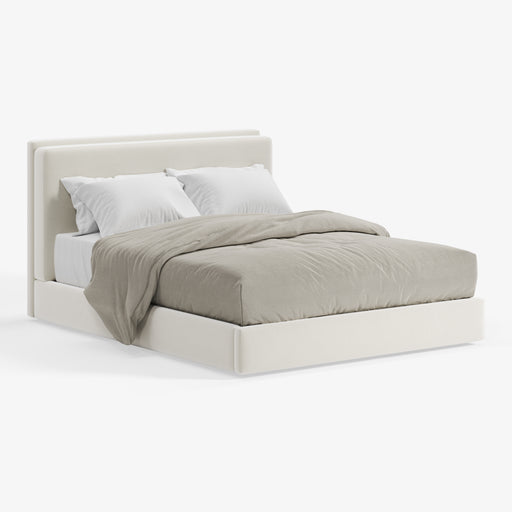 מעבר לעמוד מוצר BANYAN | מיטה מרופדת בגוון שמנת עם גב כריות כפול ומעוצב