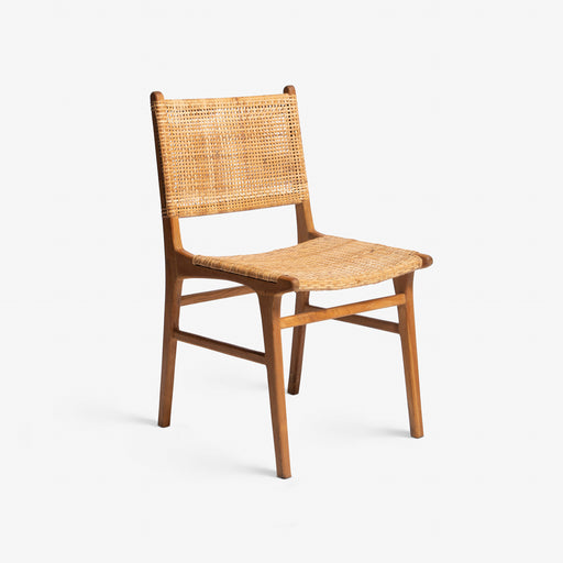 מעבר לעמוד מוצר MALIN | כיסא מעץ טיק מלא בשילוב ראטן בגוון טבעי