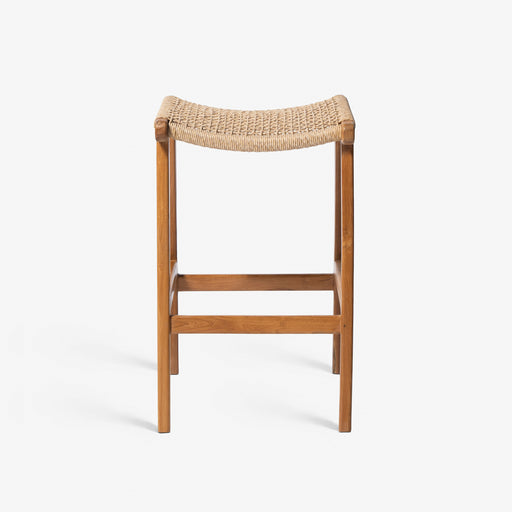 מעבר לעמוד מוצר Nissa | כיסא בר ללא משענת בשילוב ראטן בגוון טבעי בהיר
