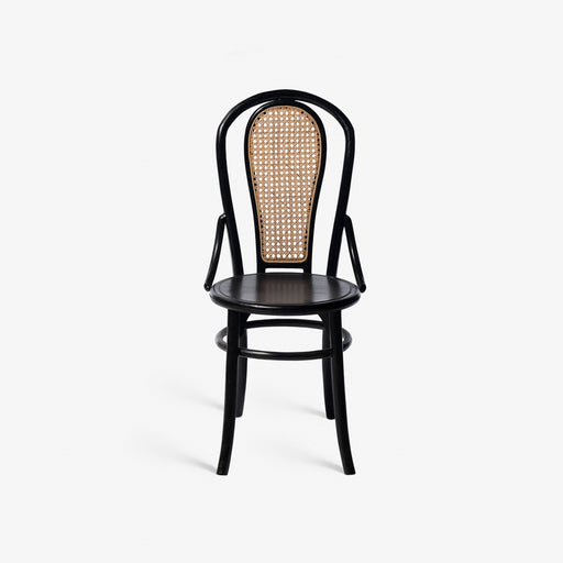 מעבר לעמוד מוצר LIS | כיסא מעץ טיק בגוון שחור ובשילוב ראטן