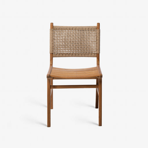 מעבר לעמוד מוצר LOKI | כיסא מעץ טיק עם משענת ראטן בגוון טבעי