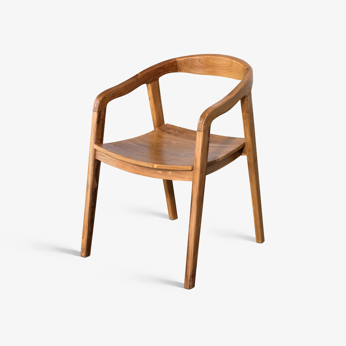 MARTEN | כיסא כפרי מינימליסטי מעץ טיק מלא