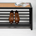תמונה מזווית מספר 5 של המוצר MERDOK | ספסל נעליים עשוי ברזל מגולוון בשילוב פורניר עץ אלון