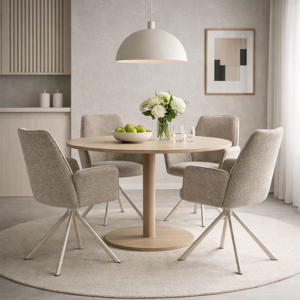 ASHU | כיסא מסתובב מרופד בבד אריג - KUALA