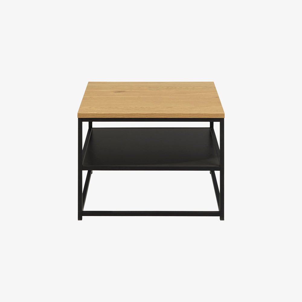 PASO | שולחן סלון ריבועי ממלמין ומתכת, 55/55 ס"מ