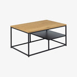 DOBLE | שולחן סלון מלבני מעץ ומתכת, 90/60 ס"מ