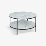 MEENA | שולחן סלון עגול משיש ומתכת, קוטר 80 ס"מ