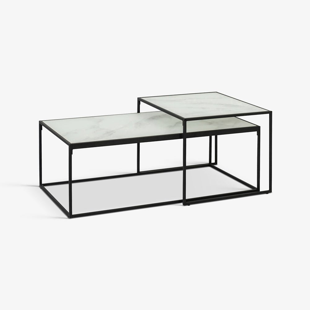 PARKO | סט שולחנות סלון משיש ומתכת