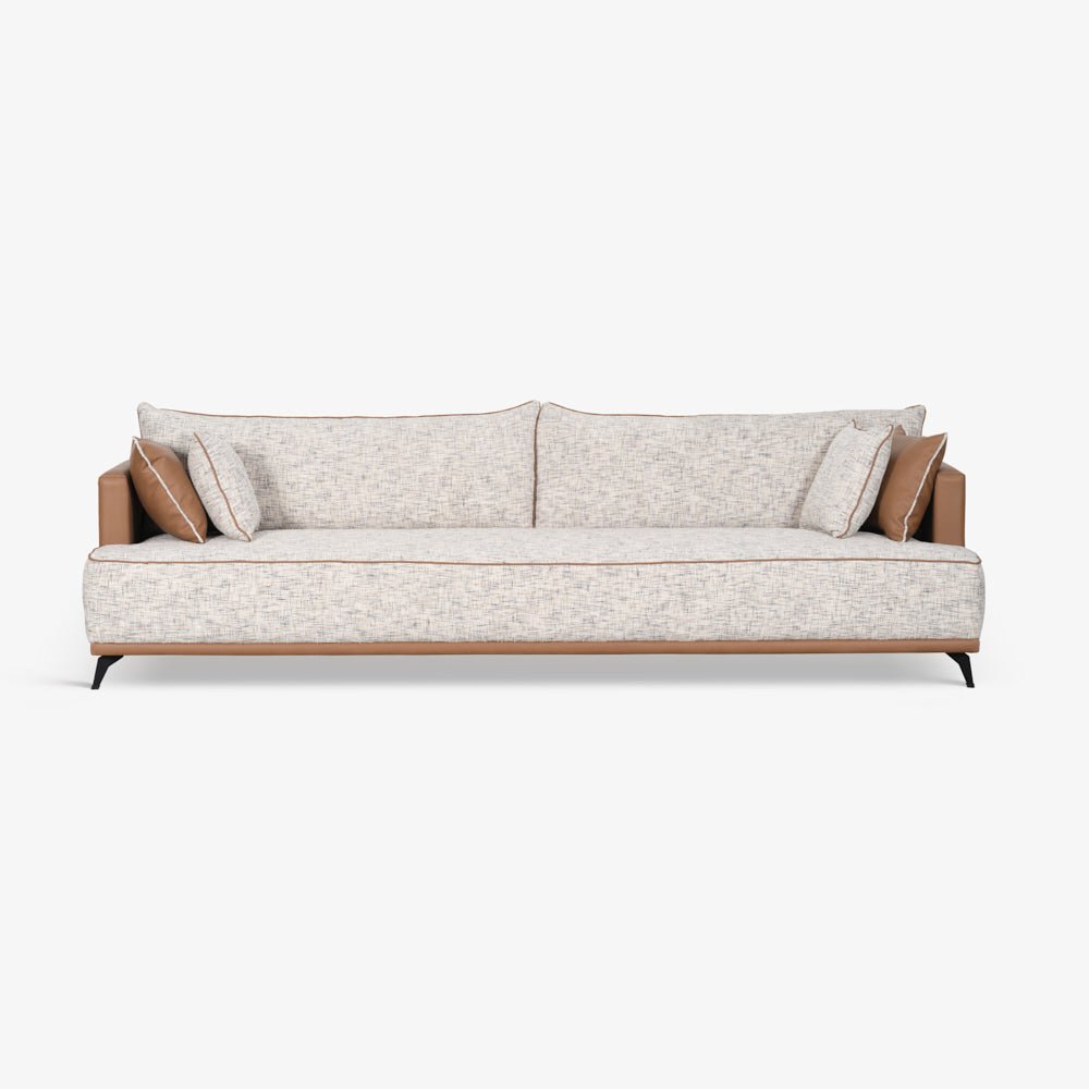 HONGO | ספה מודרנית בשילוב דמוי עור ובד אריג מיוחד