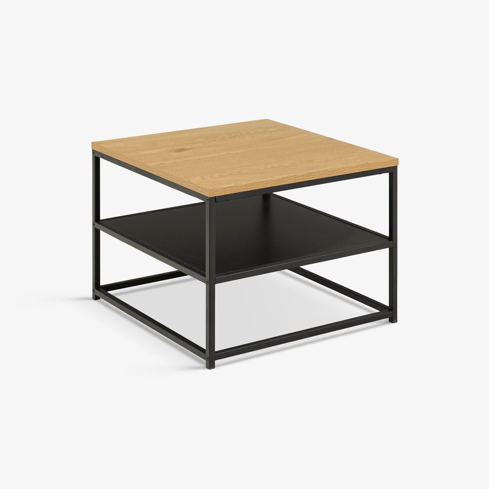 PASO | שולחן סלון ריבועי ממלמין ומתכת, 55/55 ס"מ