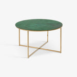 NISHA | שולחן סלון עגול משיש ומתכת, קוטר 80 ס"מ