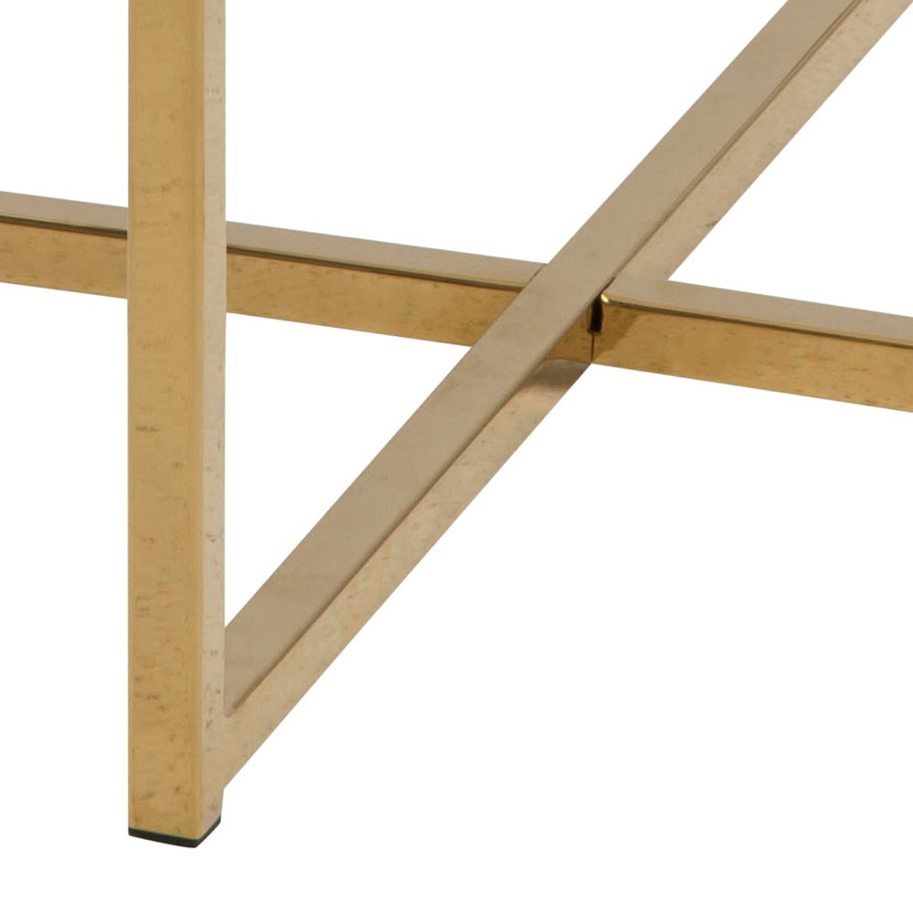 FUMIO | שולחן צד עגול משיש ומתכת, קוטר 50 ס"מ