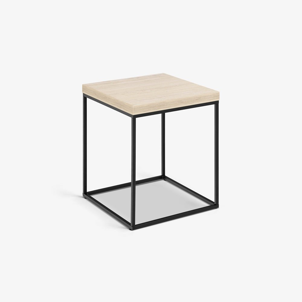 CONG | שולחן צד ריבועי מפורמייקה ומתכת, 40/40 ס"מ