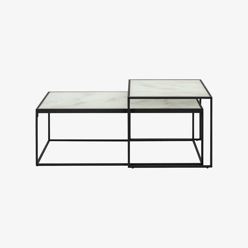 PARKO | סט שולחנות סלון משיש ומתכת