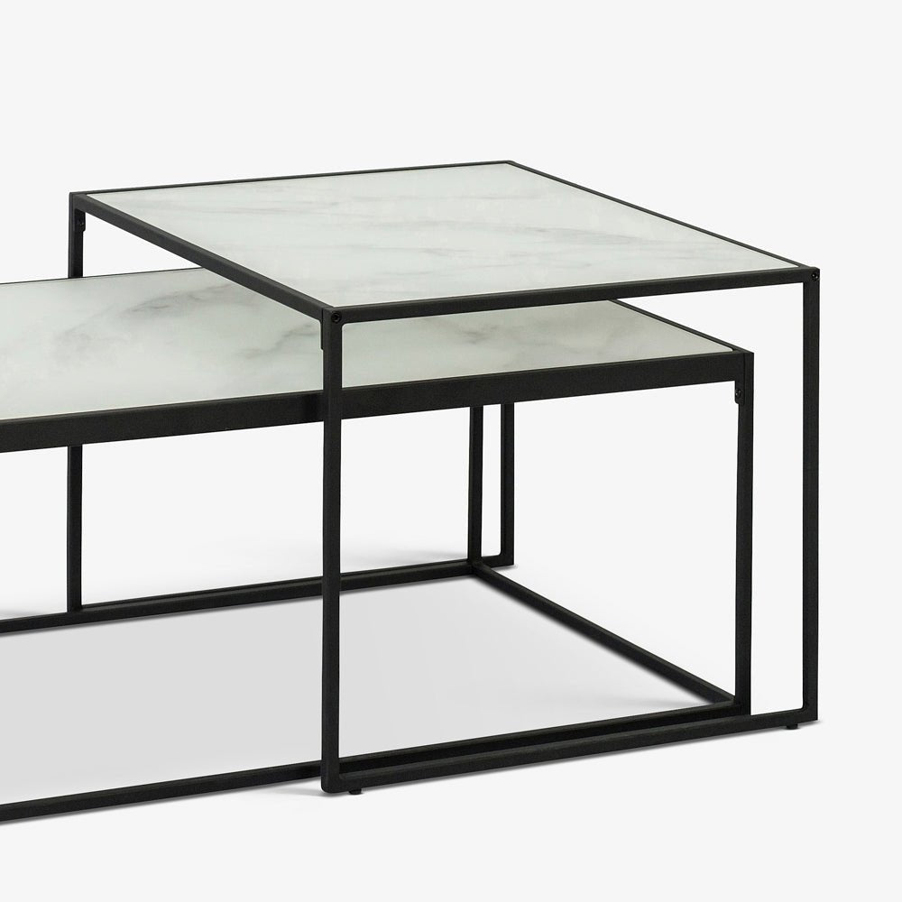 PARKO | סט שולחנות סלון משיש ומתכת