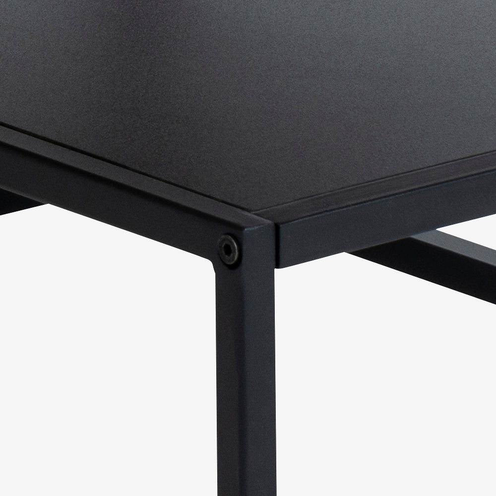 DOBLE | שולחן סלון מלבני מעץ ומתכת, 90/60 ס"מ