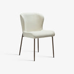 ZENTRA | כיסא מרופד בבד בוקלה בשילוב מתכת בגוון פליז