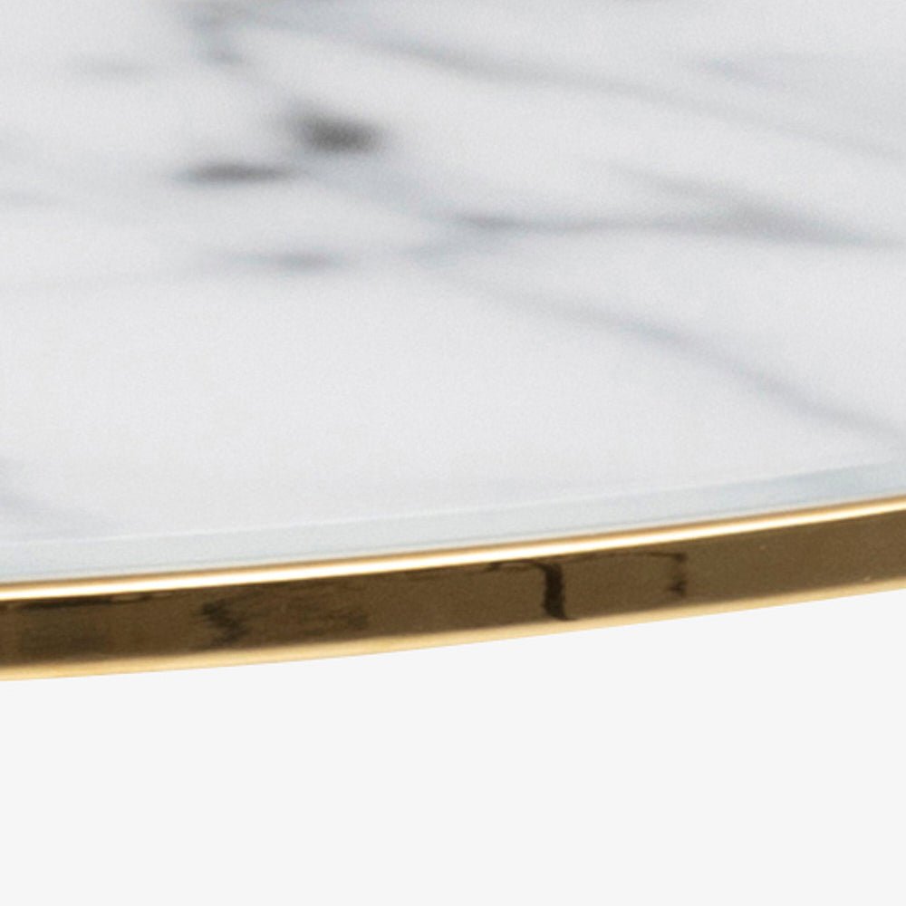 PALL | שולחן סלון עגול משיש ומתכת, קוטר 80 ס"מ