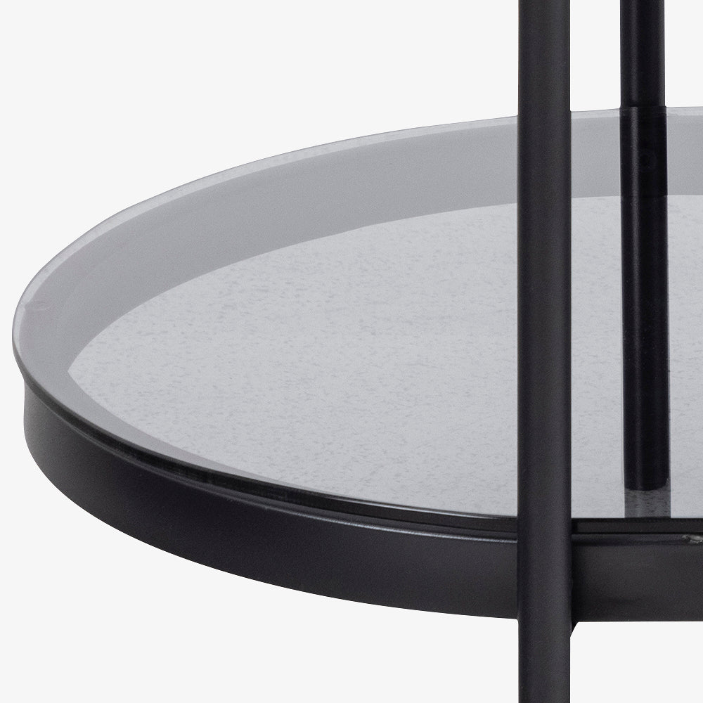 SAN | שולחן סלון אובלי ממתכת וזכוכית, 95/50 ס"מ