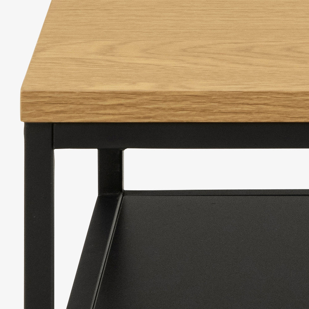 PASO | שולחן סלון ריבועי ממלמין ומתכת, 55/55 ס"מ