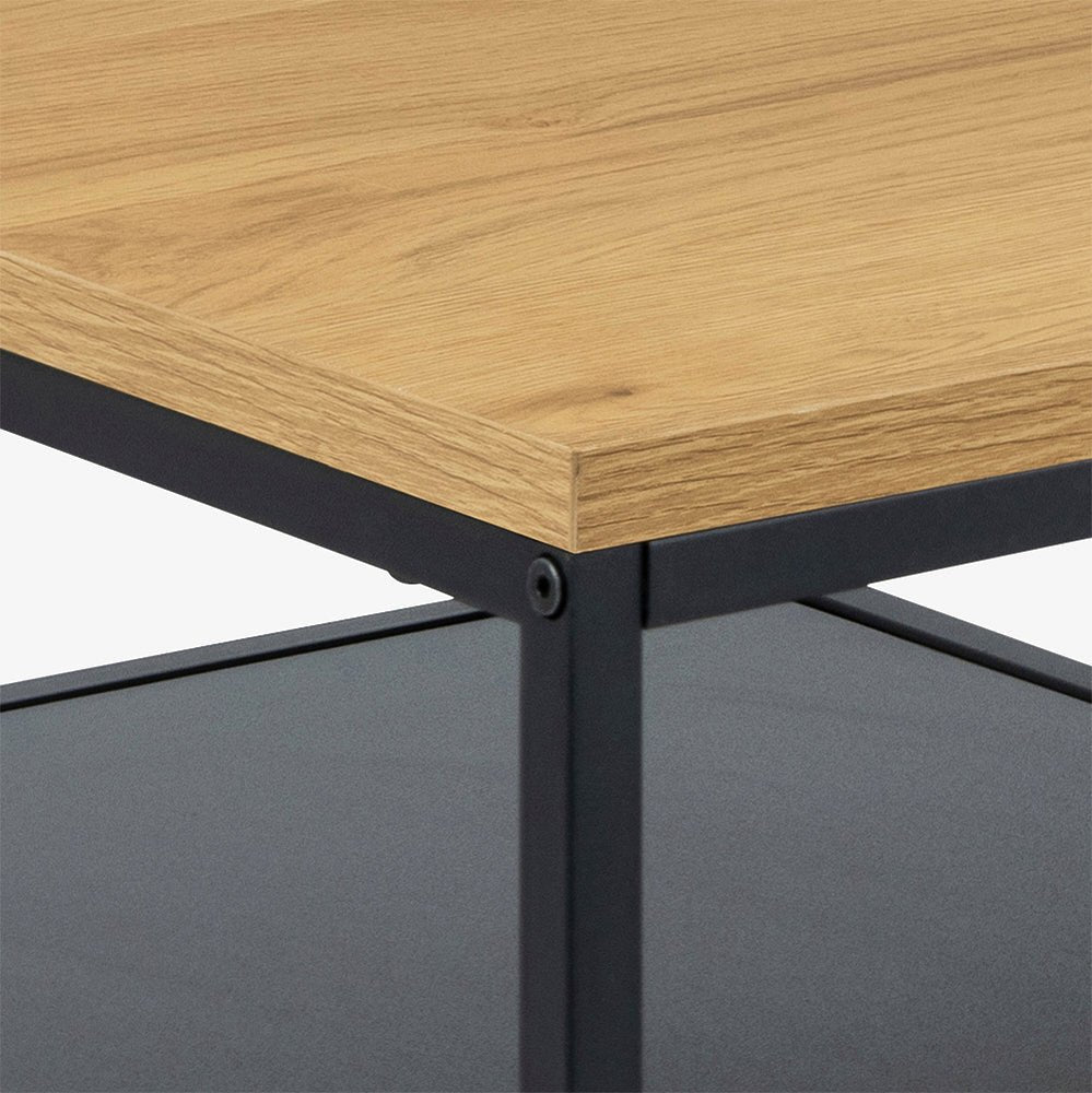 DOBLE | שולחן סלון מלבני מעץ ומתכת, 90/60 ס"מ