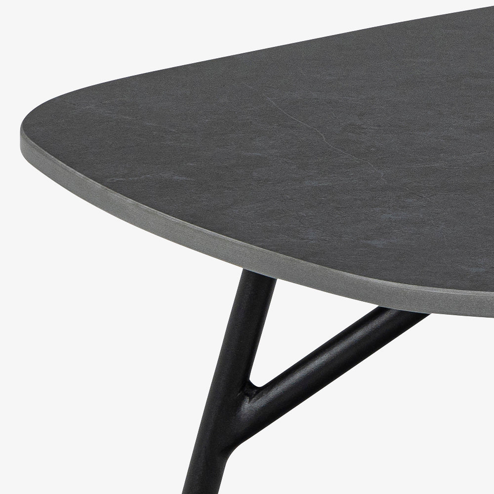 NISHO | שולחן סלון מלבני מקרמיקה ומתכת, 120/60 ס"מ