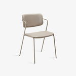 RIMO | כיסא מרופד בבד דמוי עור בשילוב מתכת