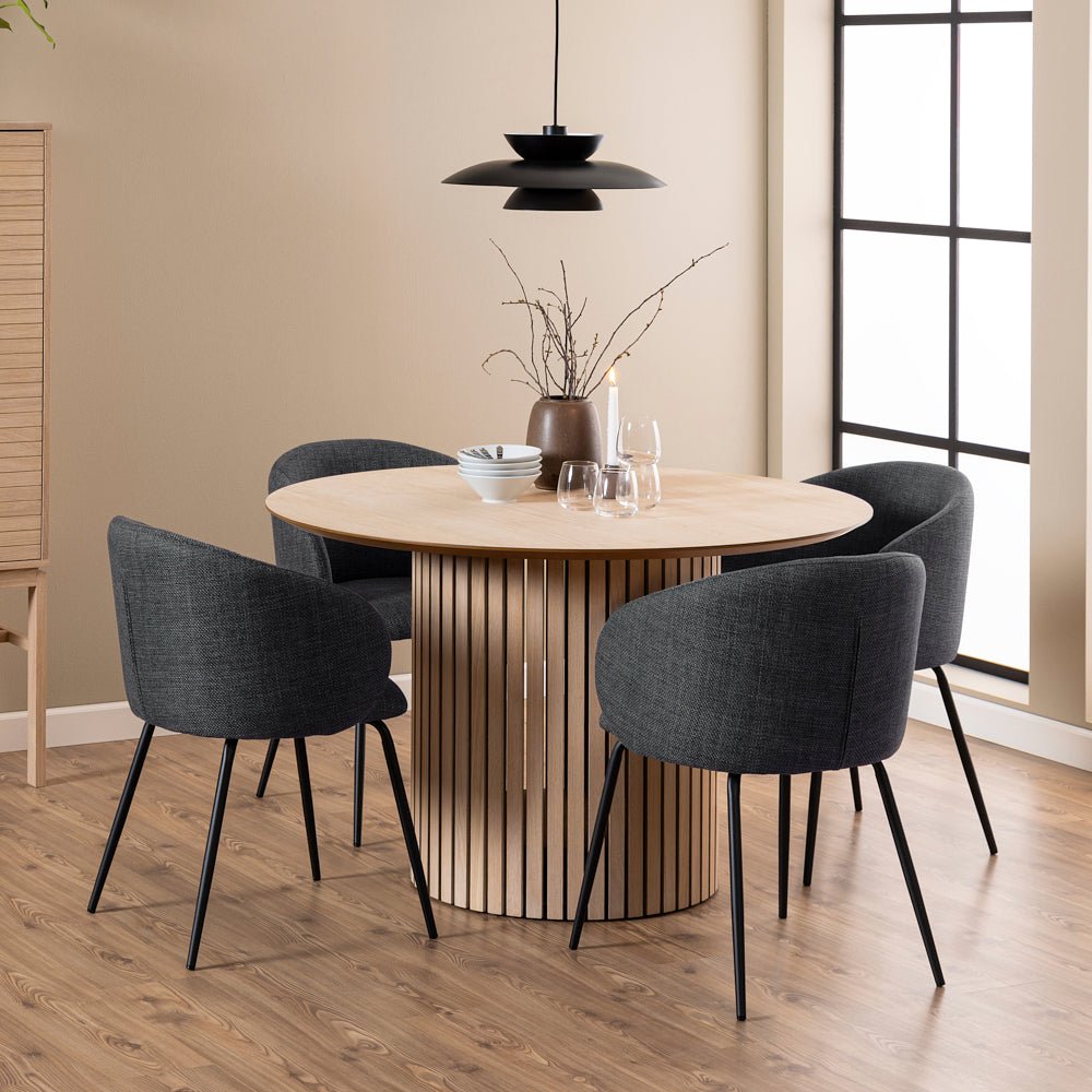 SMITH | שולחן אוכל עגול קוטר 120 ס"מ, עד 6 סועדים