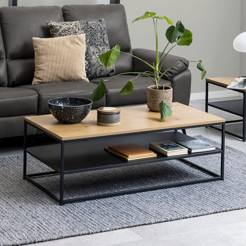 MERENGUE | שולחן סלון מלבני מלמין ומתכת, 120/60 ס"מ