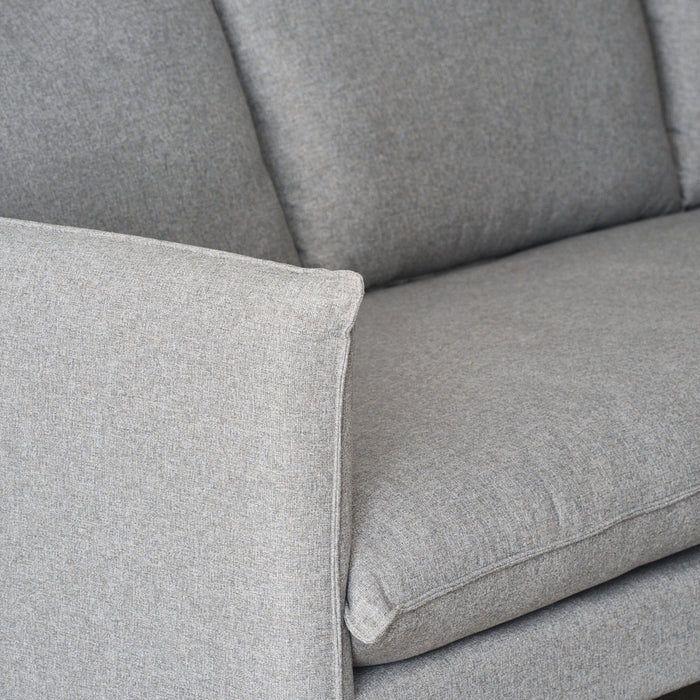 CHARLOTTE | ספה חד-מושבית אפורה לסלון בבד אריג רחיץ