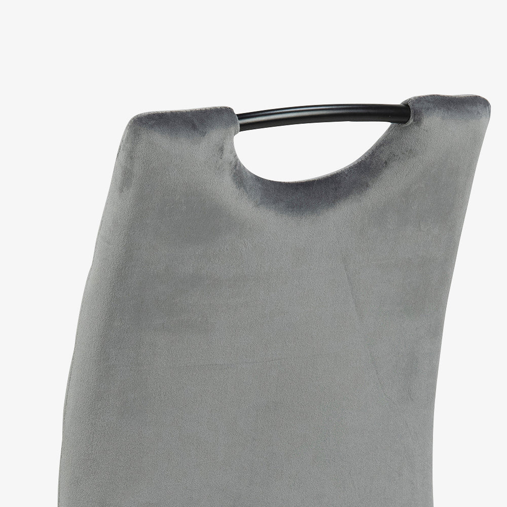 PRISME | כיסא עם ידית אחיזה, מרופד בבד קטיפתי - KUALA