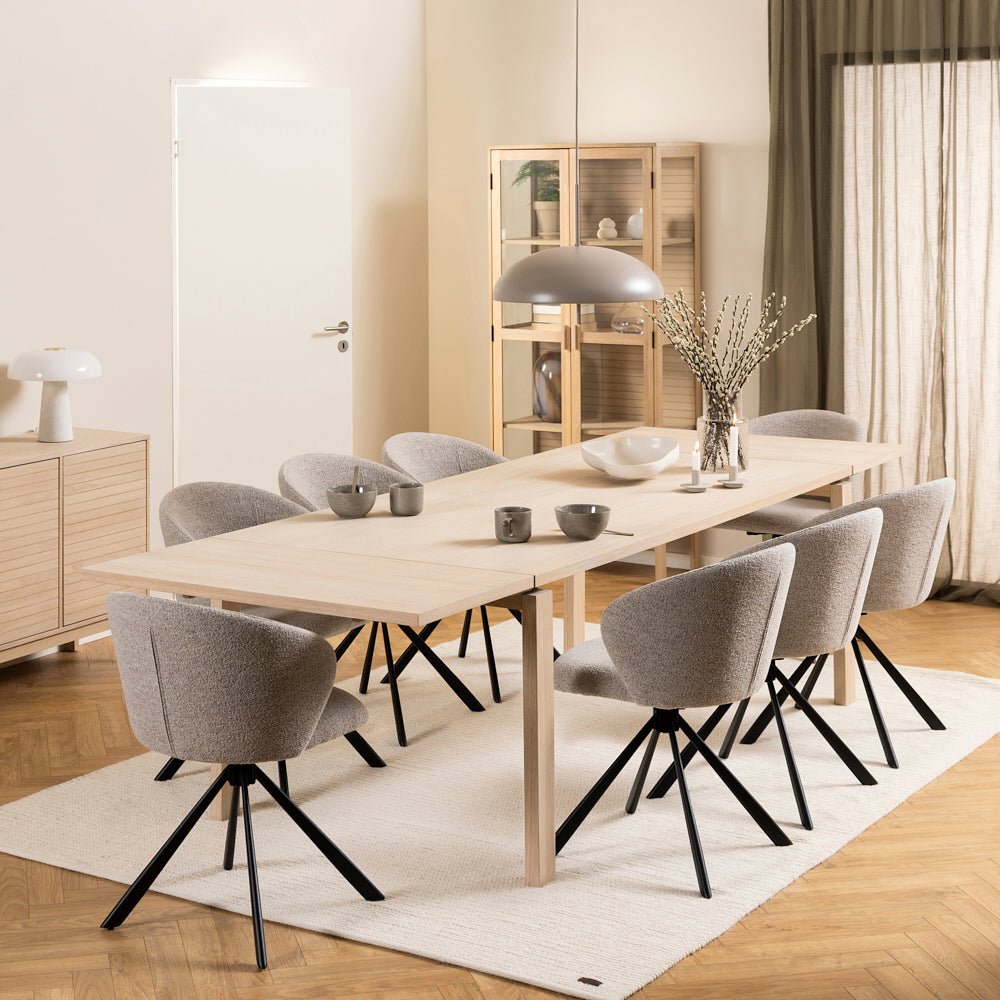 IAGO | שולחן אוכל מלבני 200/100 ס"מ, נפתח ל-300 ס"מ עד 14 סועדים