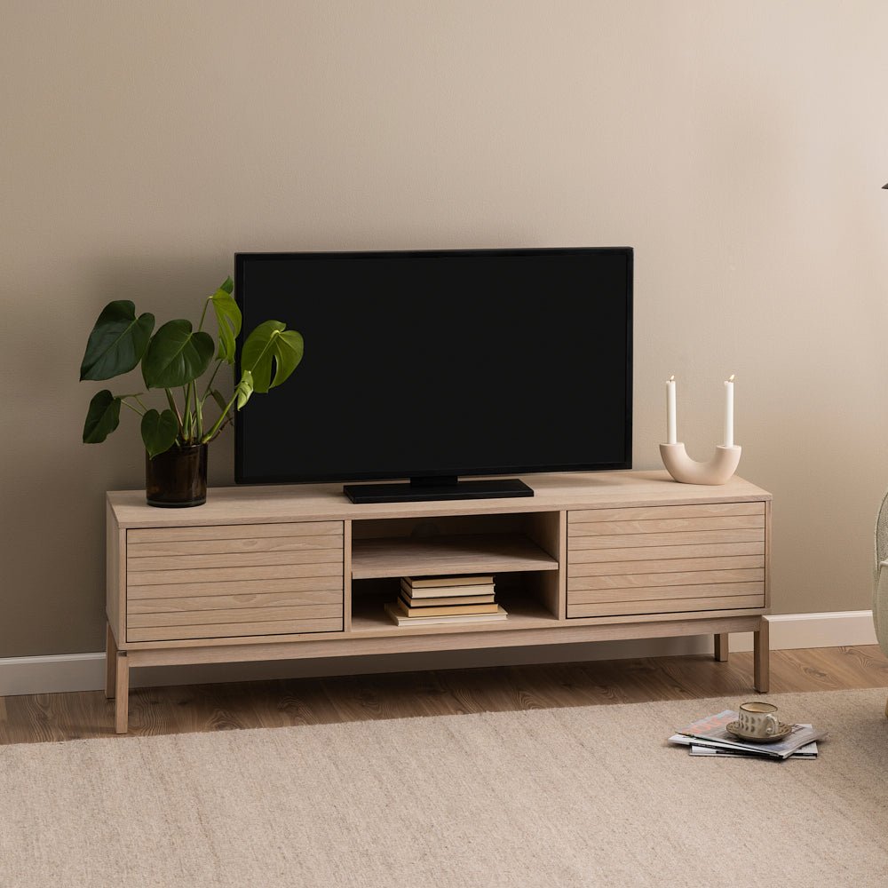 LUMIERE | מזנון ג'פנדי מעץ, עם מדפים פתוחים וסגורים