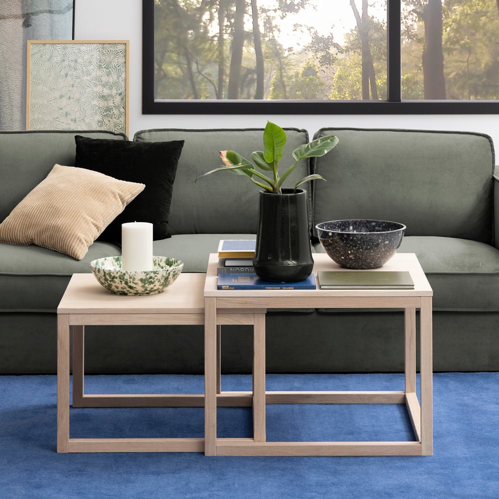 NONA | סט שולחנות סלון ריבועיים מעץ