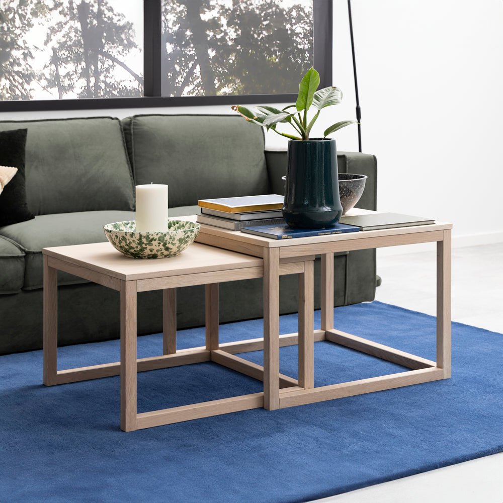 NONA | סט שולחנות סלון ריבועיים מעץ