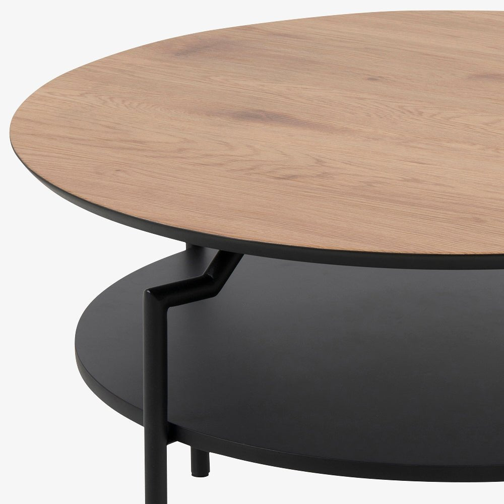 SALON | שולחן סלון עגול ממלמין ומתכת, קוטר 80 ס"מ