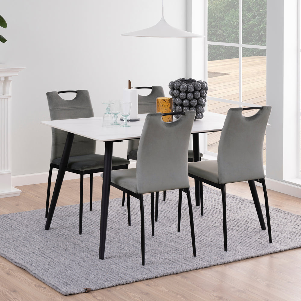 PRISME | כיסא עם ידית אחיזה, מרופד בבד קטיפתי - KUALA