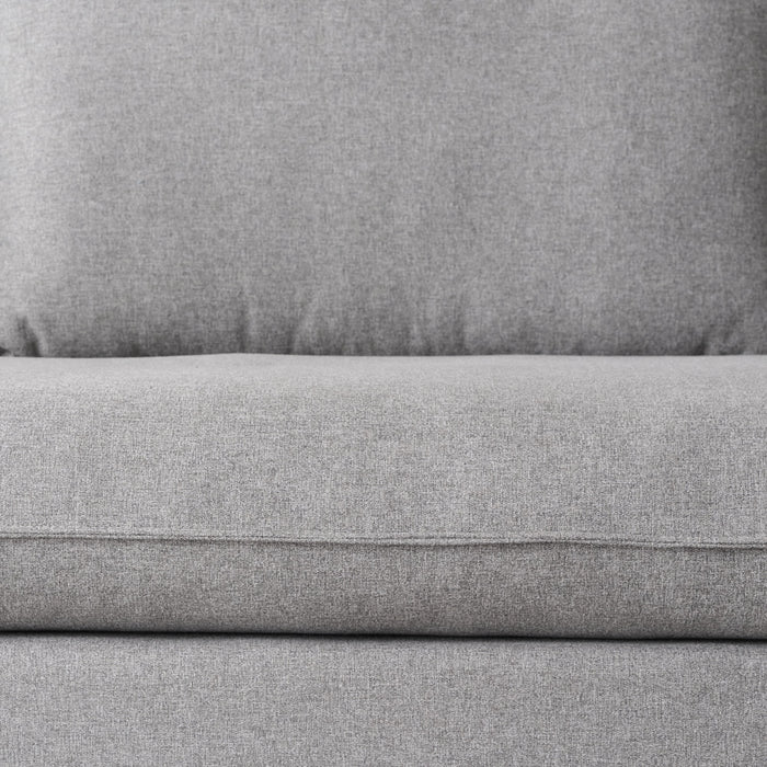 CHARLOTTE | ספה חד-מושבית אפורה לסלון בבד אריג רחיץ