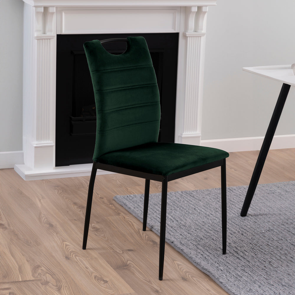 PRISME | כיסא עם ידית אחיזה, מרופד בבד קטיפתי - KUALA