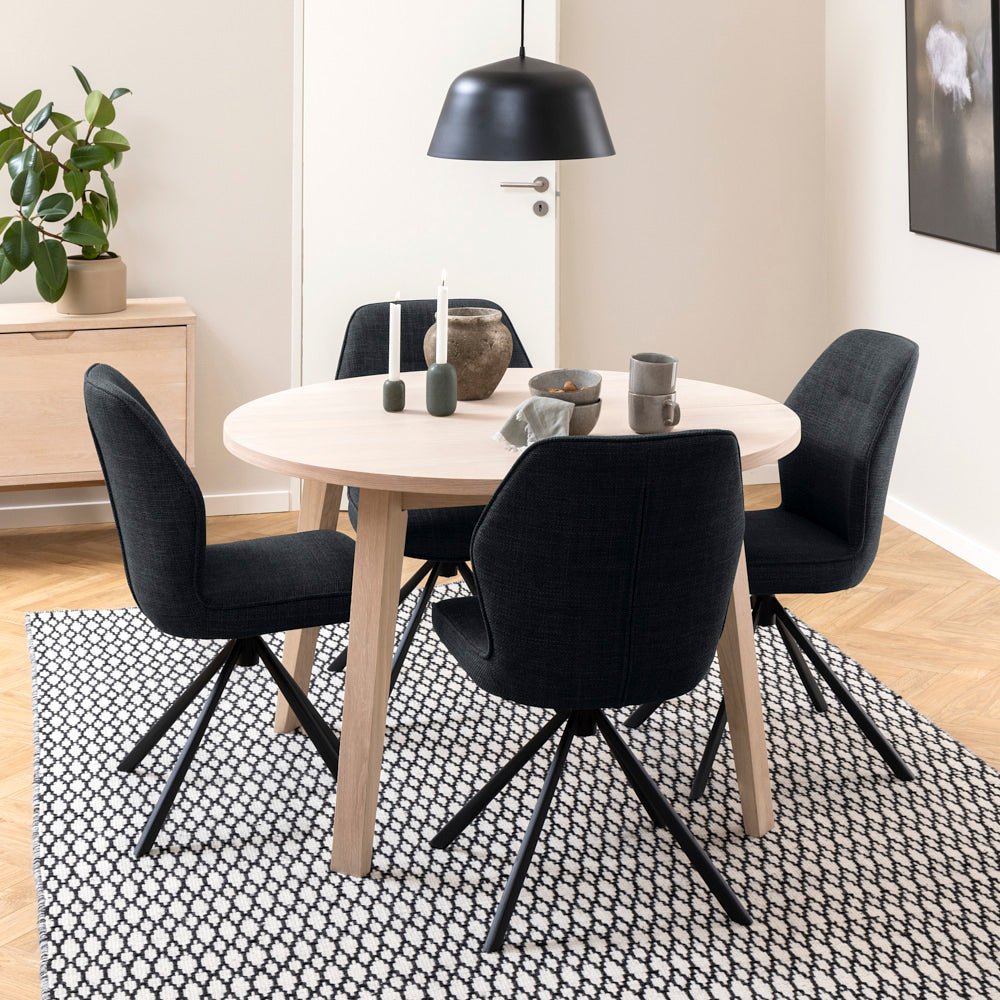 WENA | שולחן אוכל עגול קוטר 120 ס"מ, נפתח ל-220 ס"מ עד 10 סועדים