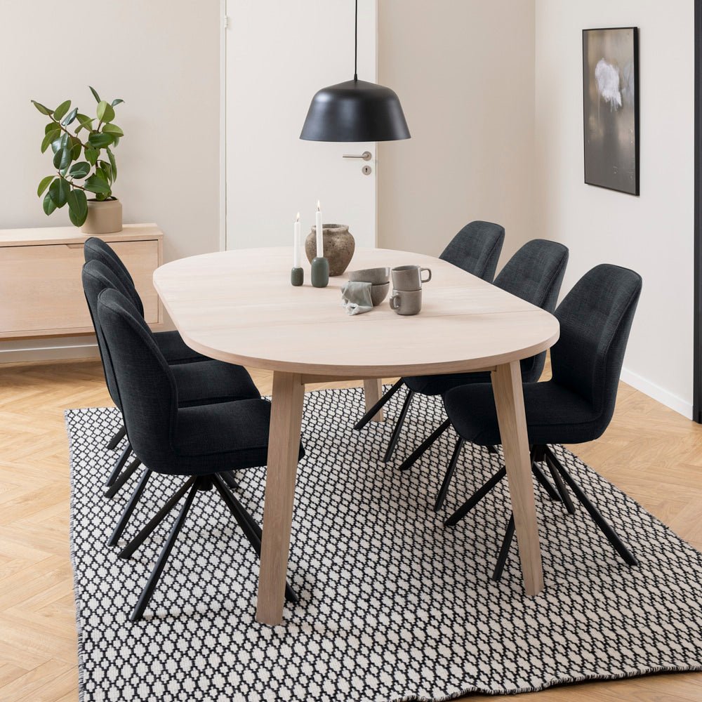 WENA | שולחן אוכל עגול קוטר 120 ס"מ, נפתח ל-220 ס"מ עד 10 סועדים