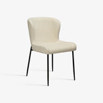 URBINA | כיסא מרופד בבד בוקלה בשילוב רגלי מתכת