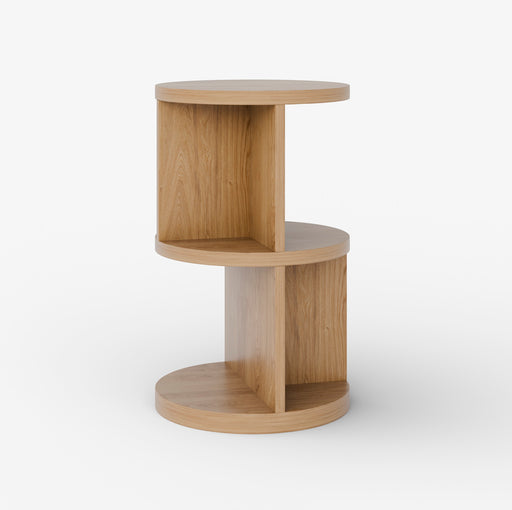 מעבר לעמוד מוצר YURGEN | שולחן צד מעוגל מעץ בגוון טבעי