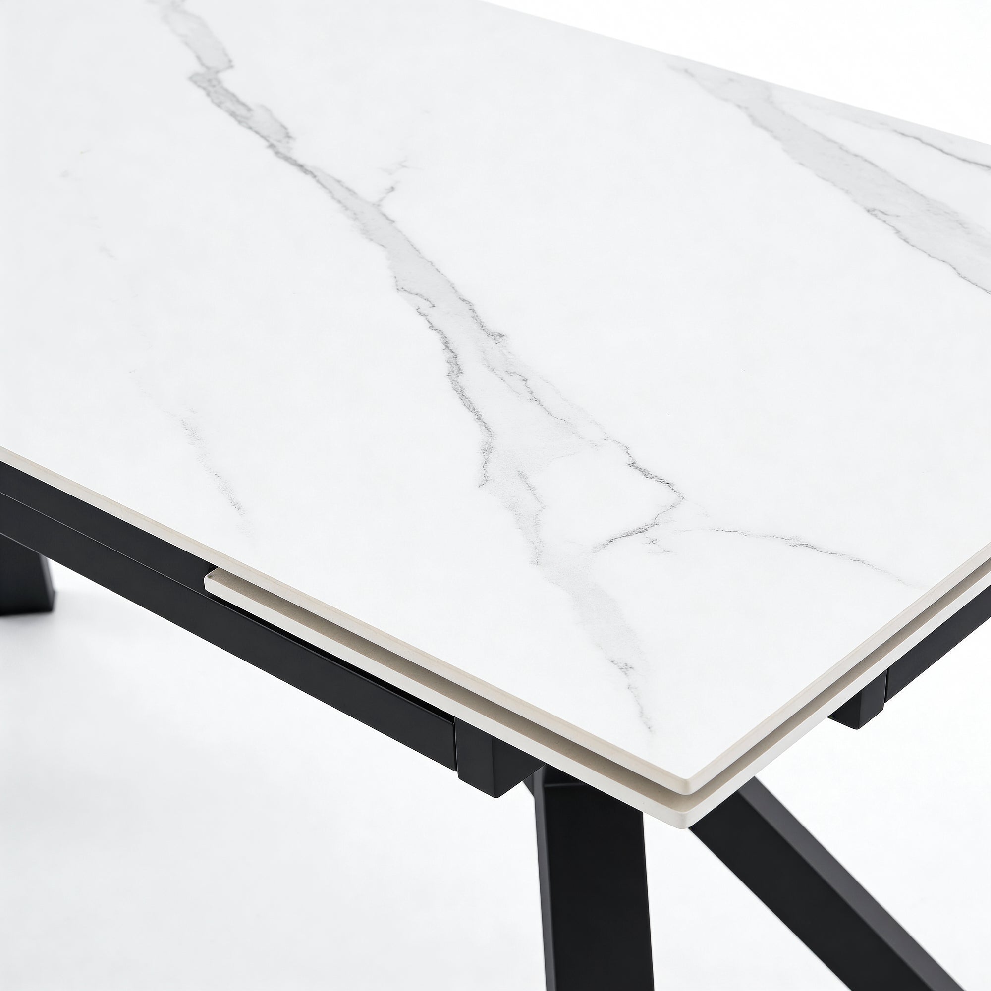 TORBERG | שולחן אוכל מלבני 160/90 ס"מ, נפתח ל-240 ס"מ, עד 10 סועדים