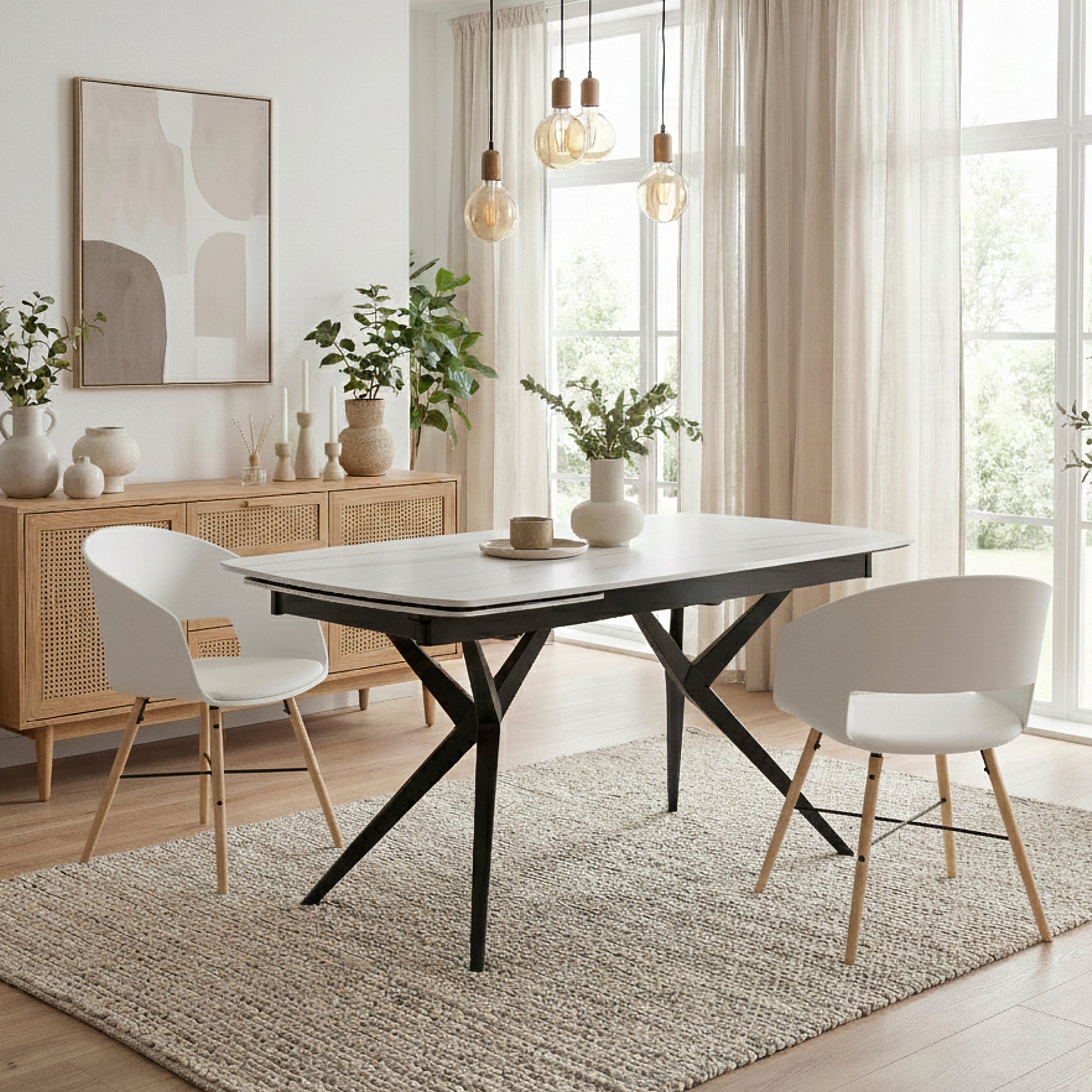 BRUNT | שולחן אוכל מלבני נפתח, מגיע בשני גדלים